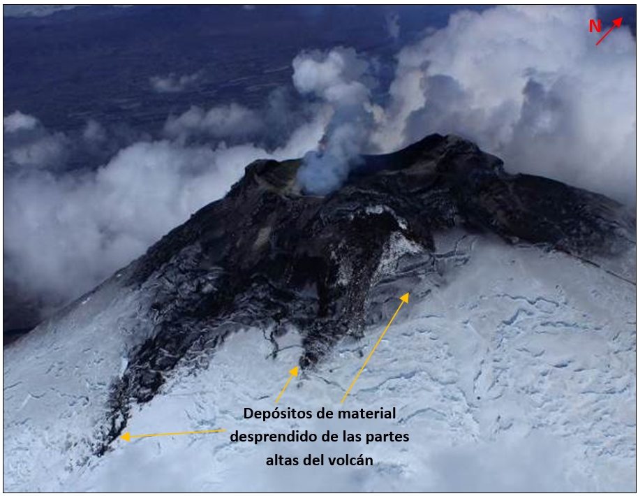 Resumen de las observaciones efectuadas durante el vuelo al volcán Cotopaxi del día 26 de enero de 2016